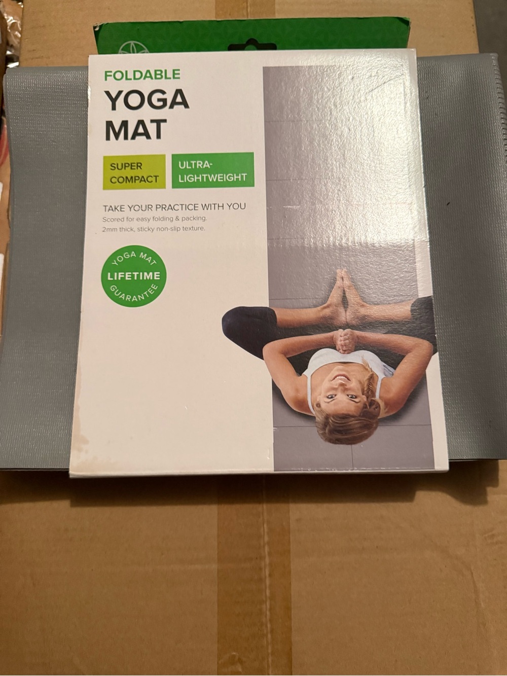 Foldable Yoga Mat - Gray - Lightweight, Compact